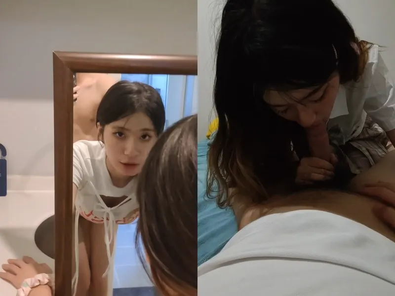 Chị gái thiên thần doggy trước gương sướng tê người